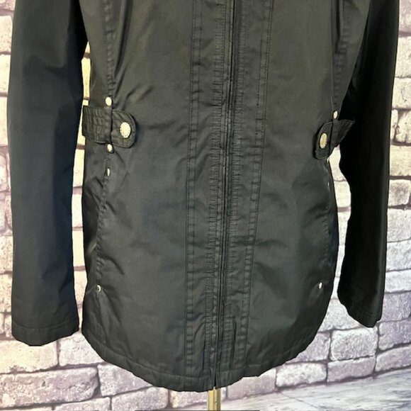 Details Intl Black Long Sleeve Hooded Coat Size L - Picture 3 of 10